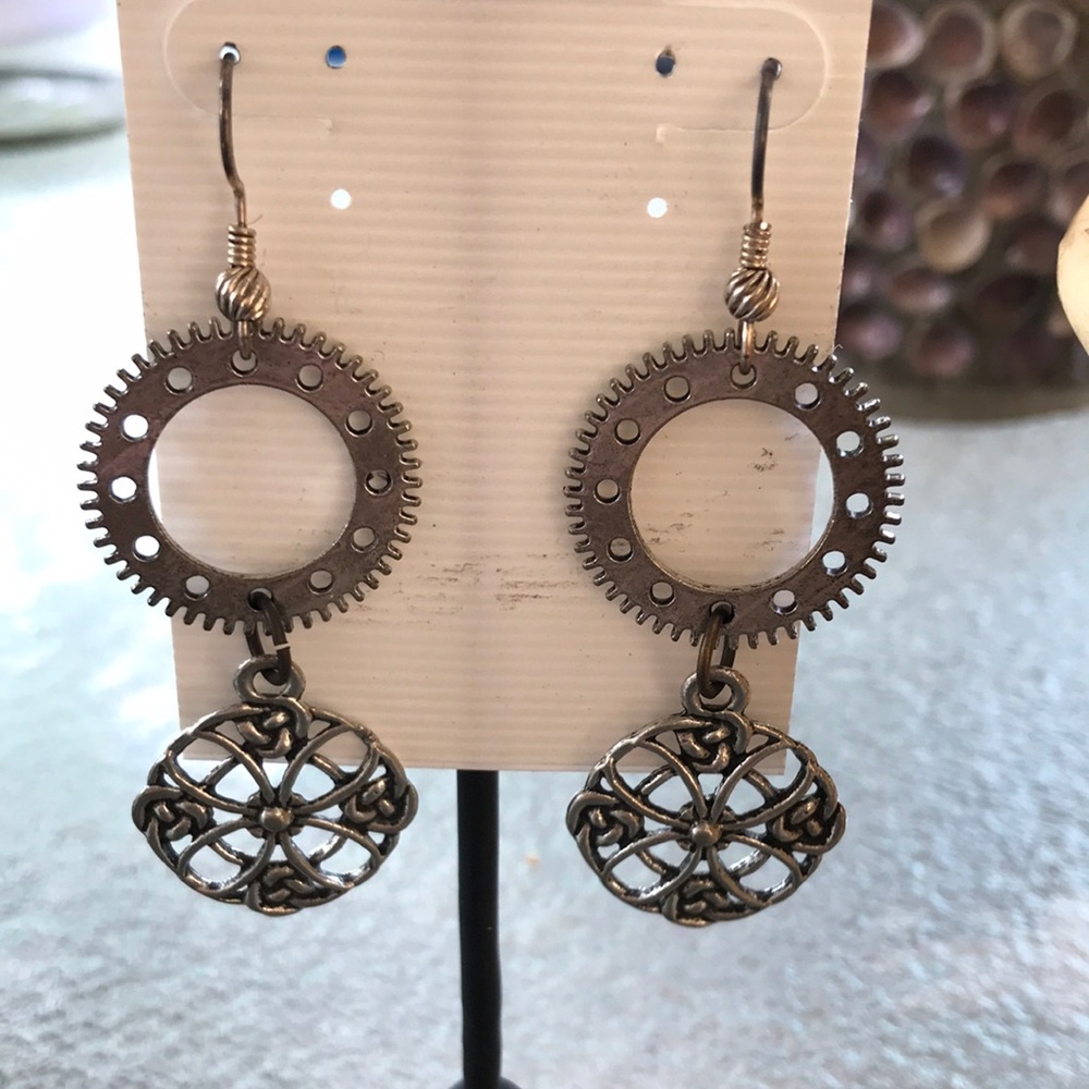 Earrings - steampunk - 2.6” Drop